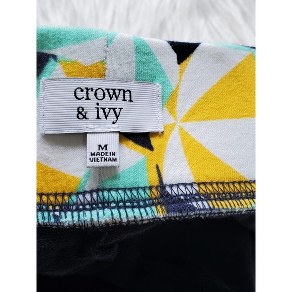 Crown & Ivy Women's Green/Yellow Umbrella Print Athletic A-line Skort Size M - Picture 5 of 6